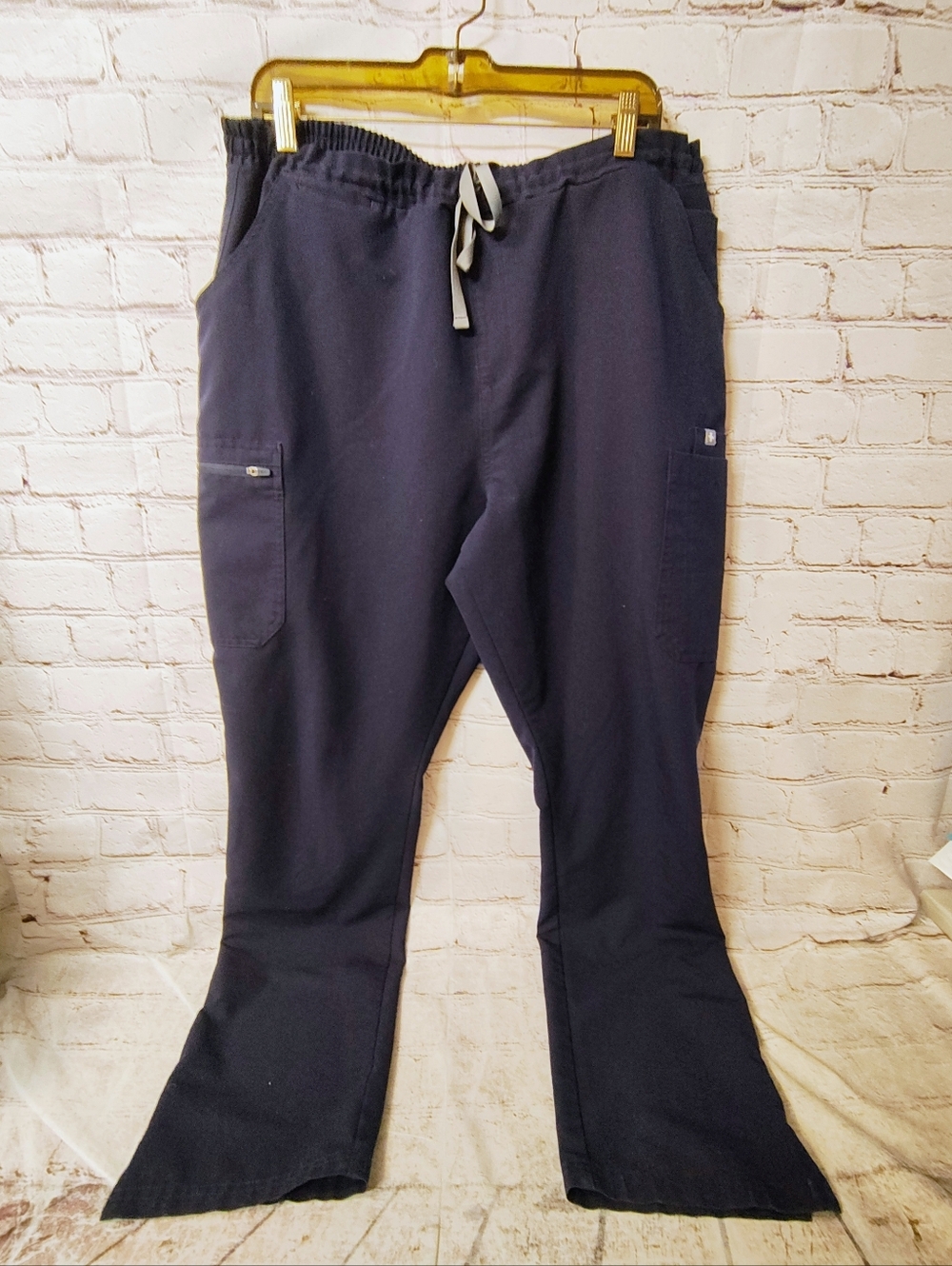 Figs Yola Skinny Cargo Skinny Scrub Pants Blue XLT